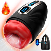 Vibrador de pene con varilla calefactora y envoltorio bucal